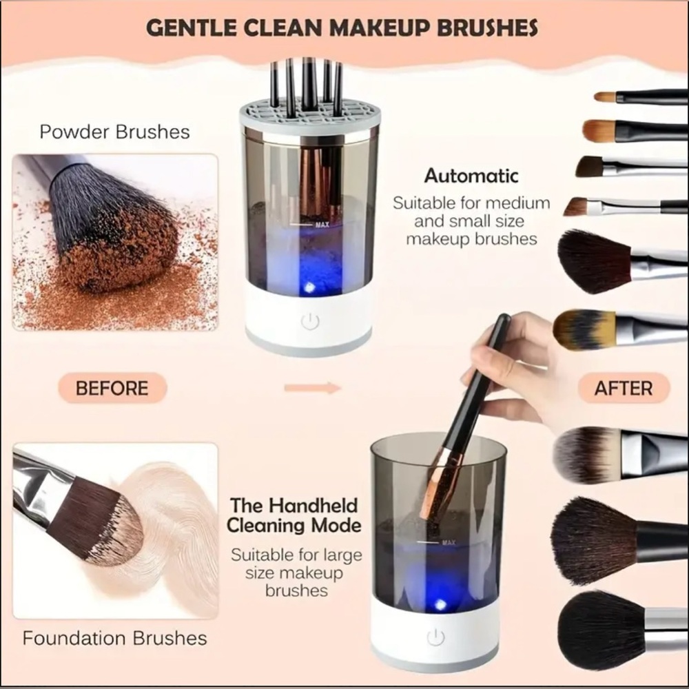 Makeup Brush Cleaner USB Plug Portable Electric - Picture 4 of 9